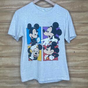 Vintage Disney Color Block Faces of Mickey Mouse T-shirt